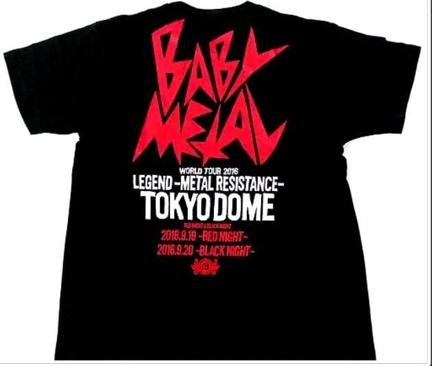 ベイビーメタル ベビメタ WORLD TOUR 2016 FINAL AT TOKYO DOME MEMORIAL R C Tシャツ L