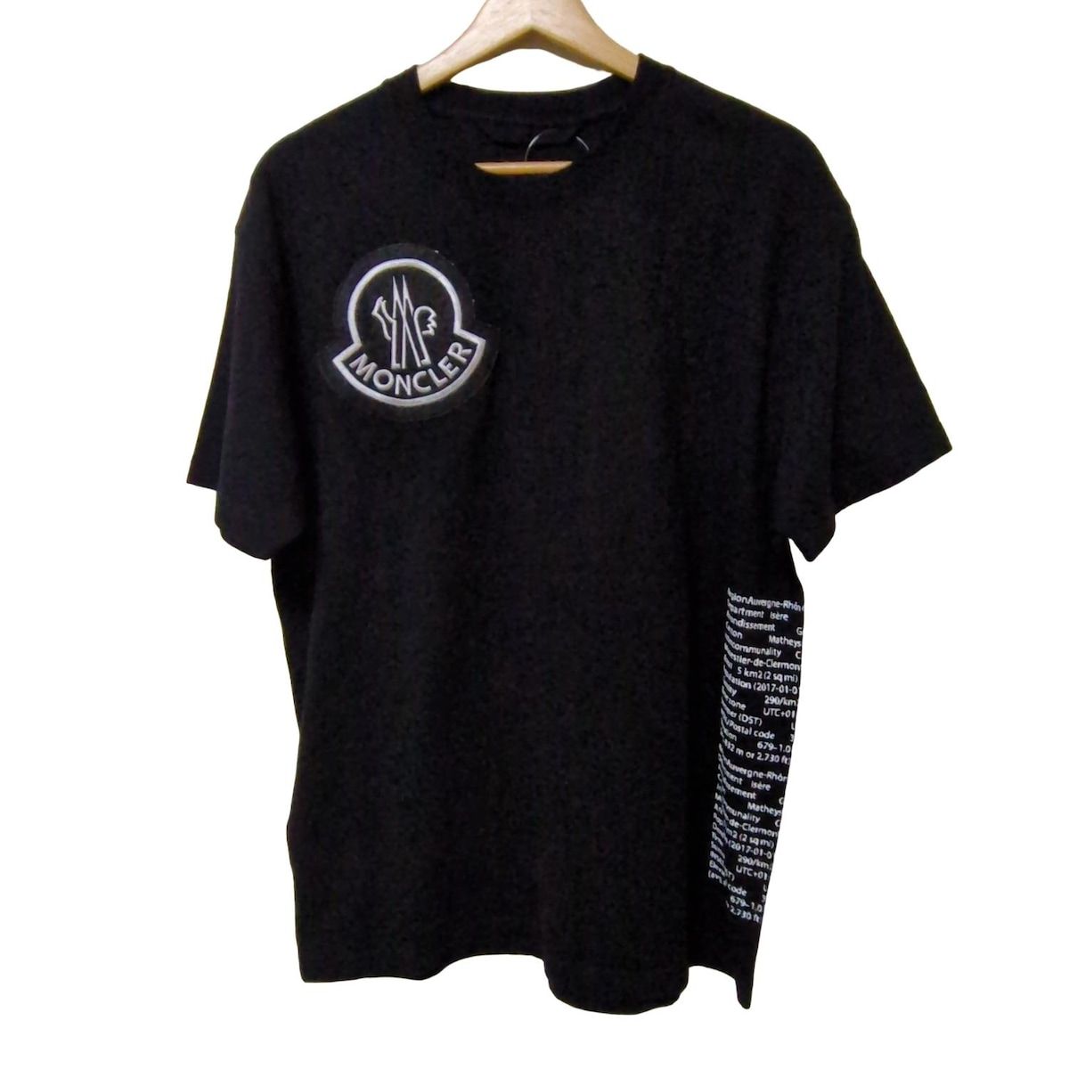 MONCLER モンクレール 半袖Tシャツ サイズM レディース ジーニアス 黒×白 クルーネック