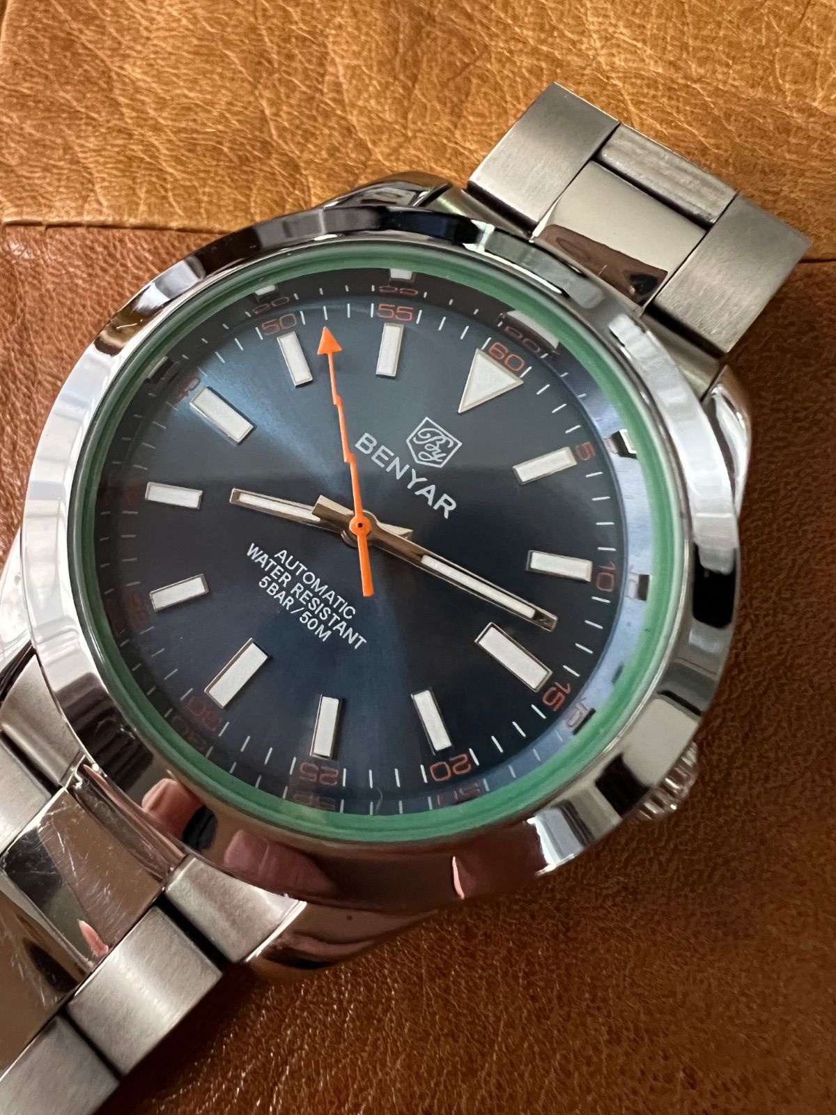 BENYAR 自動巻き 裏スケルトン ミルガウス針 稼働品