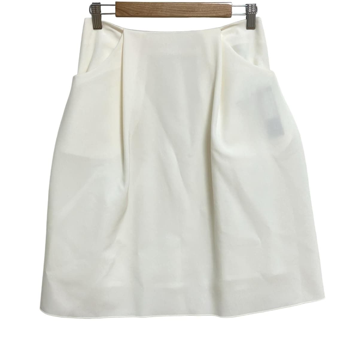 FOXEY フォクシー ニットピケギャザースカート ホワイト 40 FOXEY