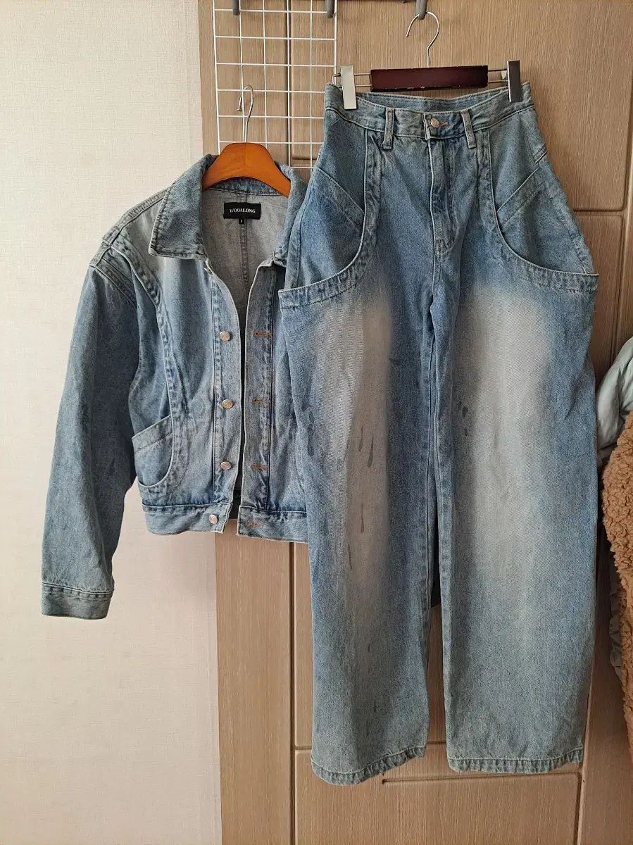 WOOALONG デニム カーブド セットアップ