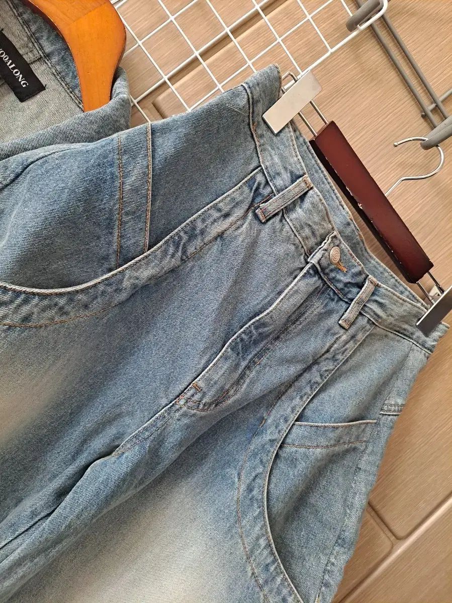 WOOALONG デニム カーブド セットアップ