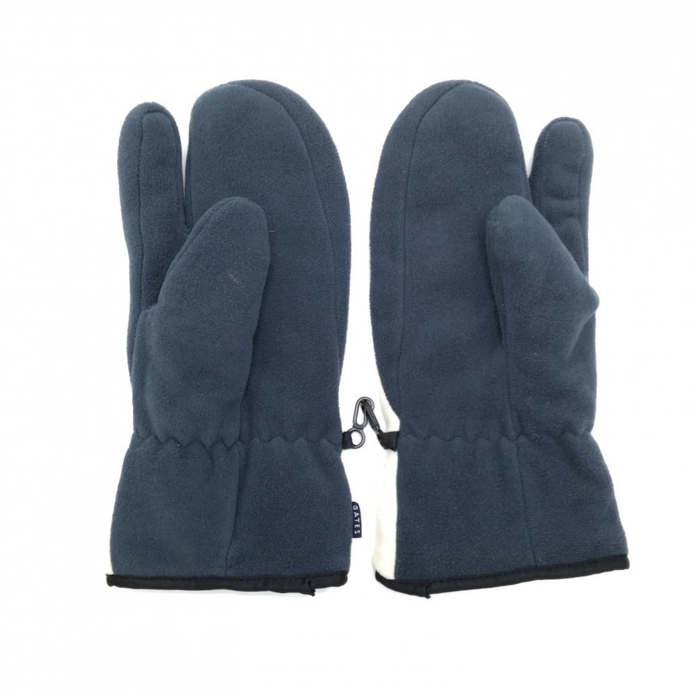 美品】パーリーゲイツ ミトングローブ 白×ネイビー フリース ロゴ