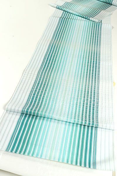 ona 4380 本場筑前博多織 にしむら 西村織物 千楽 紋九寸 青緑色 名古屋帯 絹之道 海の道 オールシーズン お仕立て付き