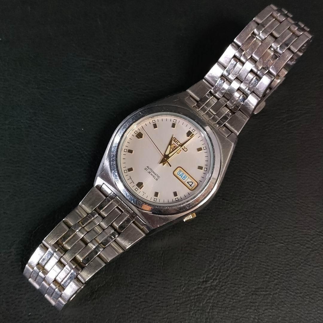 701‐24 美品 SEIKO 5 セイコーファイブ ホワイト 7S26-02E0 ホワイト 