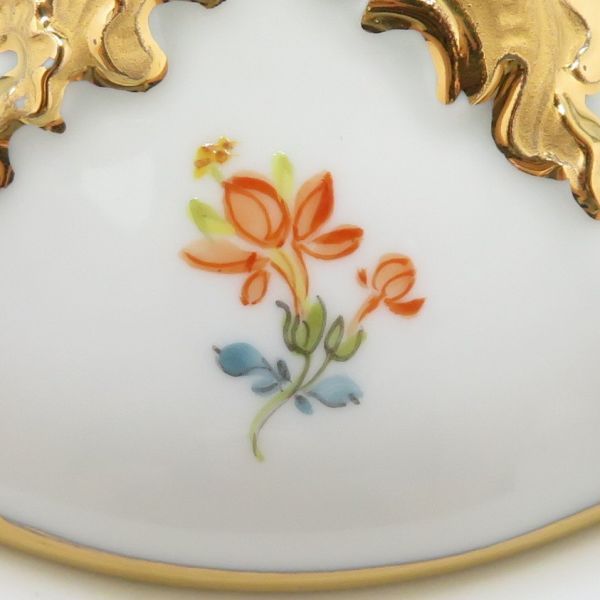 マイセン ポット Bフォーム グランツゴールド 散らし小花 シュガーポット 小物入れ 金彩 1個 1級品 Meissen