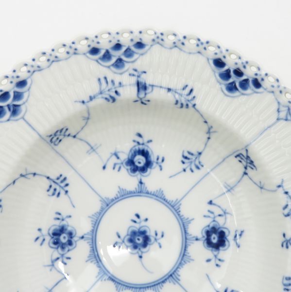 ロイヤルコペンハーゲン プレート ブルーフルーテッド フルレース Royal Copenhagen スーププレート 22.5cm 洋食器 2枚セット 1級品 2