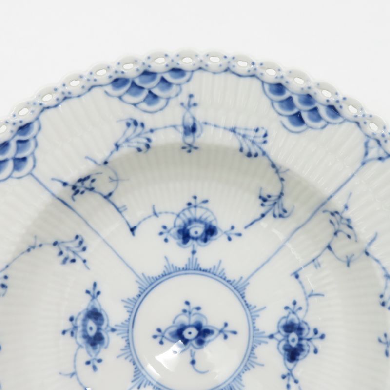 ロイヤルコペンハーゲン プレート ブルーフルーテッド フルレース Royal Copenhagen スーププレート 22.5cm 洋食器 2枚セット 1級品 3