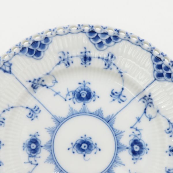 ロイヤルコペンハーゲン プレート ブルーフルーテッド フルレース Royal Copenhagen サラダプレート 17cm 洋食器 6枚セット 1級品