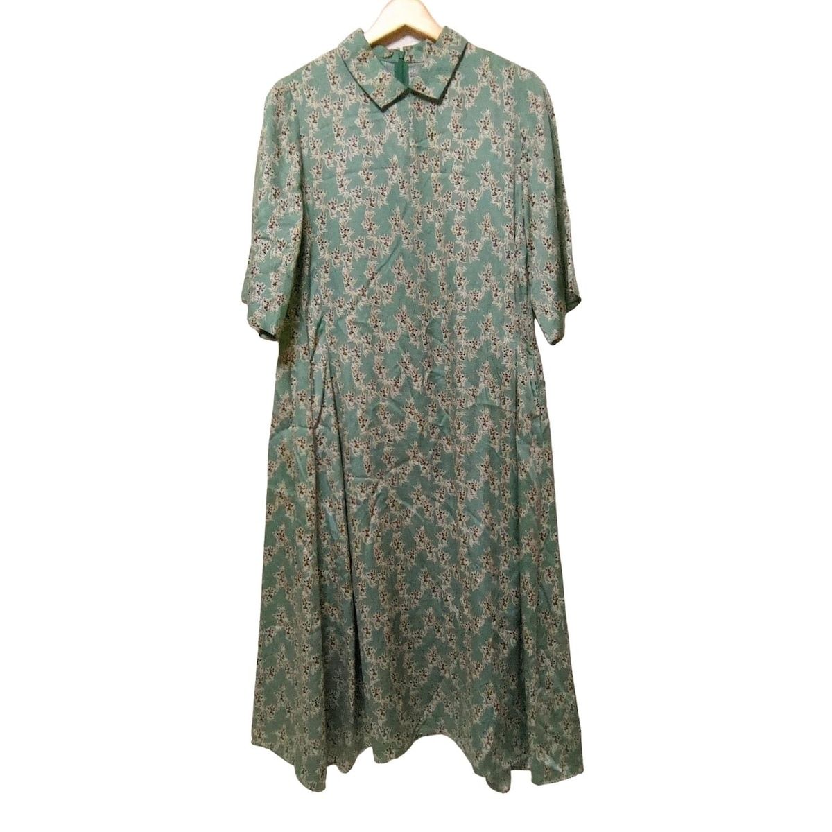 L EQUIPE YOSHIE INABA レキップ ヨシエイナバ ワンピース サイズ38 M レディース - ライトグリーン×黒×マルチ 半袖 マキシ丈