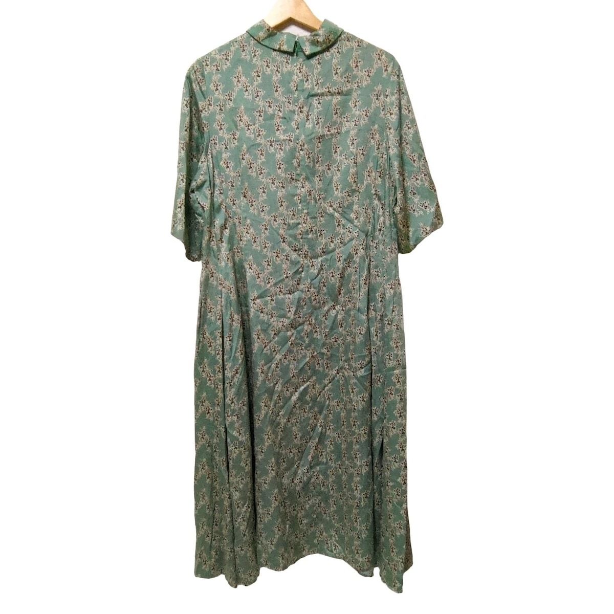 L EQUIPE YOSHIE INABA レキップ ヨシエイナバ ワンピース サイズ38 M レディース - ライトグリーン×黒×マルチ 半袖 マキシ丈