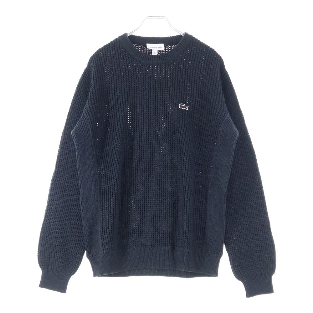 LACOSTE ラコステ 胸ロゴデザイン クルーネック ニット セーター ブラック AH004J-99