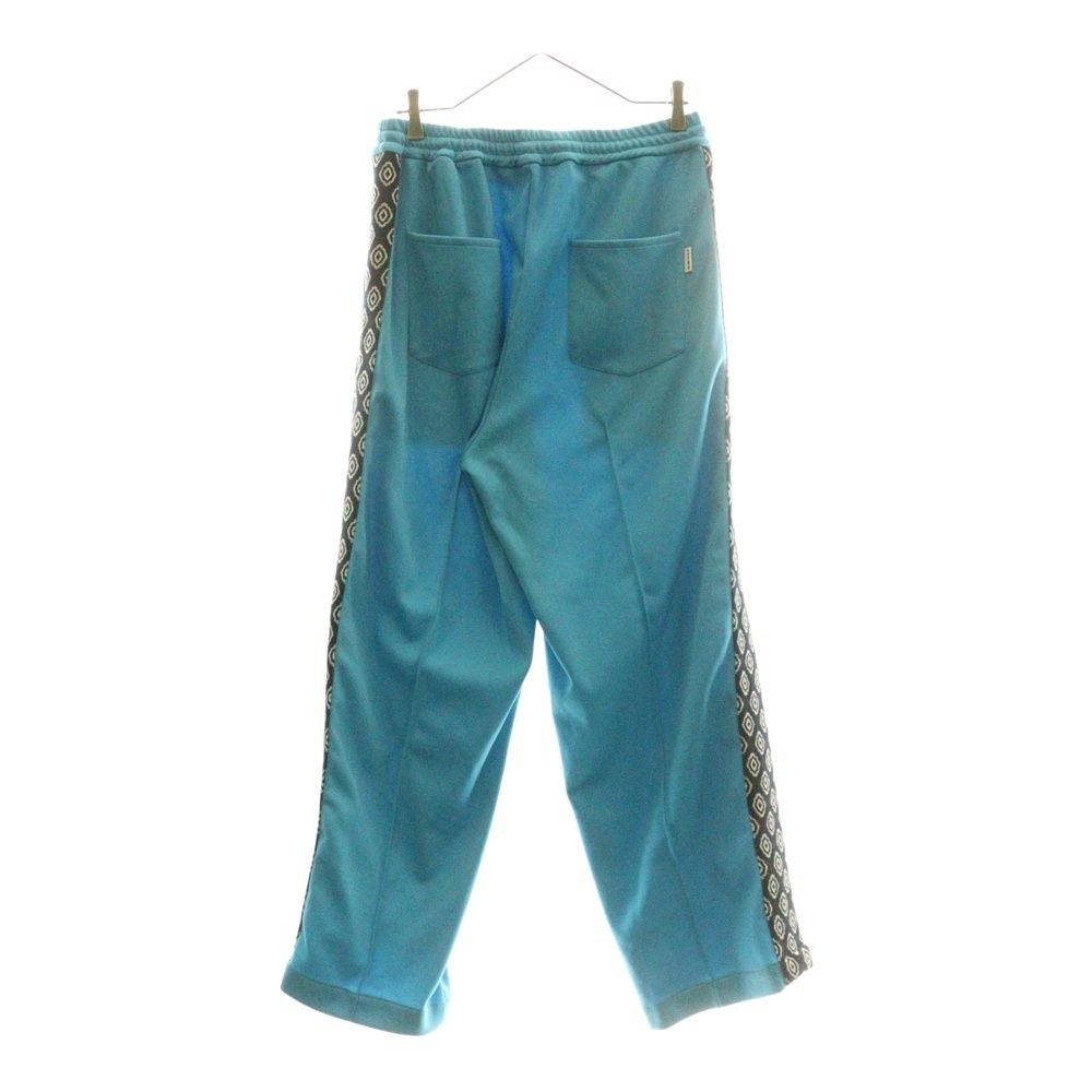 TTT_MSW ティーモダンストリートウェア 23SS JERSEY WIDE PANTS ジャージーワイドパンツ サイド総柄ライン トラックパンツ ブルー TTT-2025SS-PT13