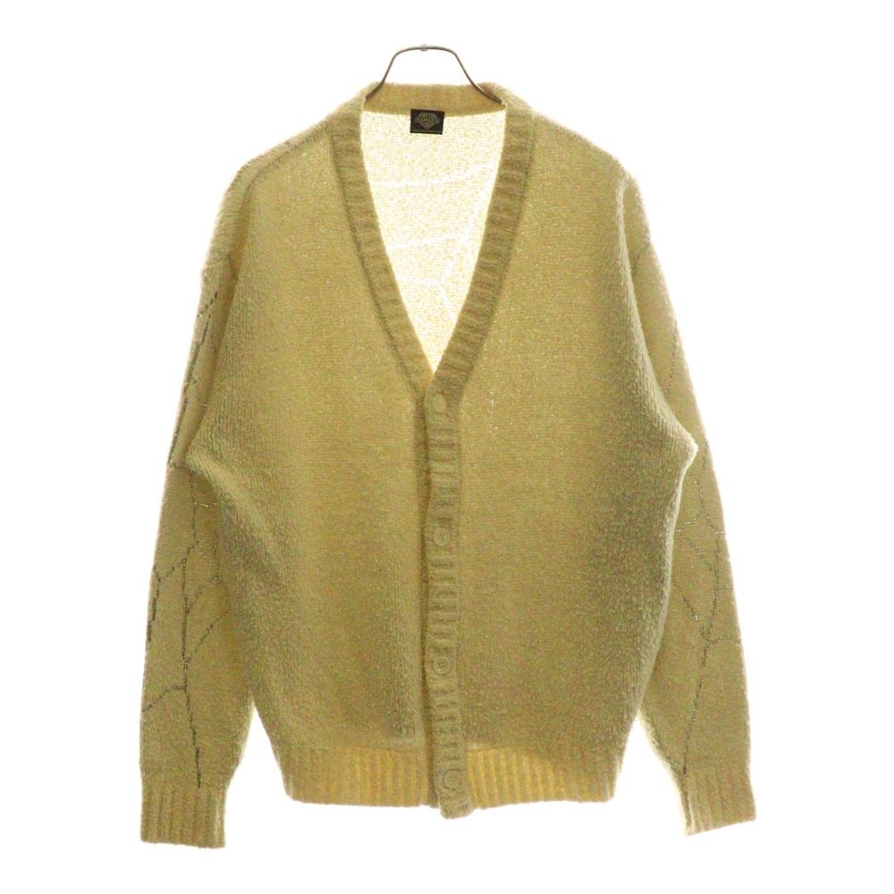 NO BRAND ノーブランド TATTOO STUDIO YAMADA タトゥースタジオヤマダ SPIDERWEB BOUCLE COTTON CARDIGAN スパイダーウェブ コットンニット カーディガン ホワイト