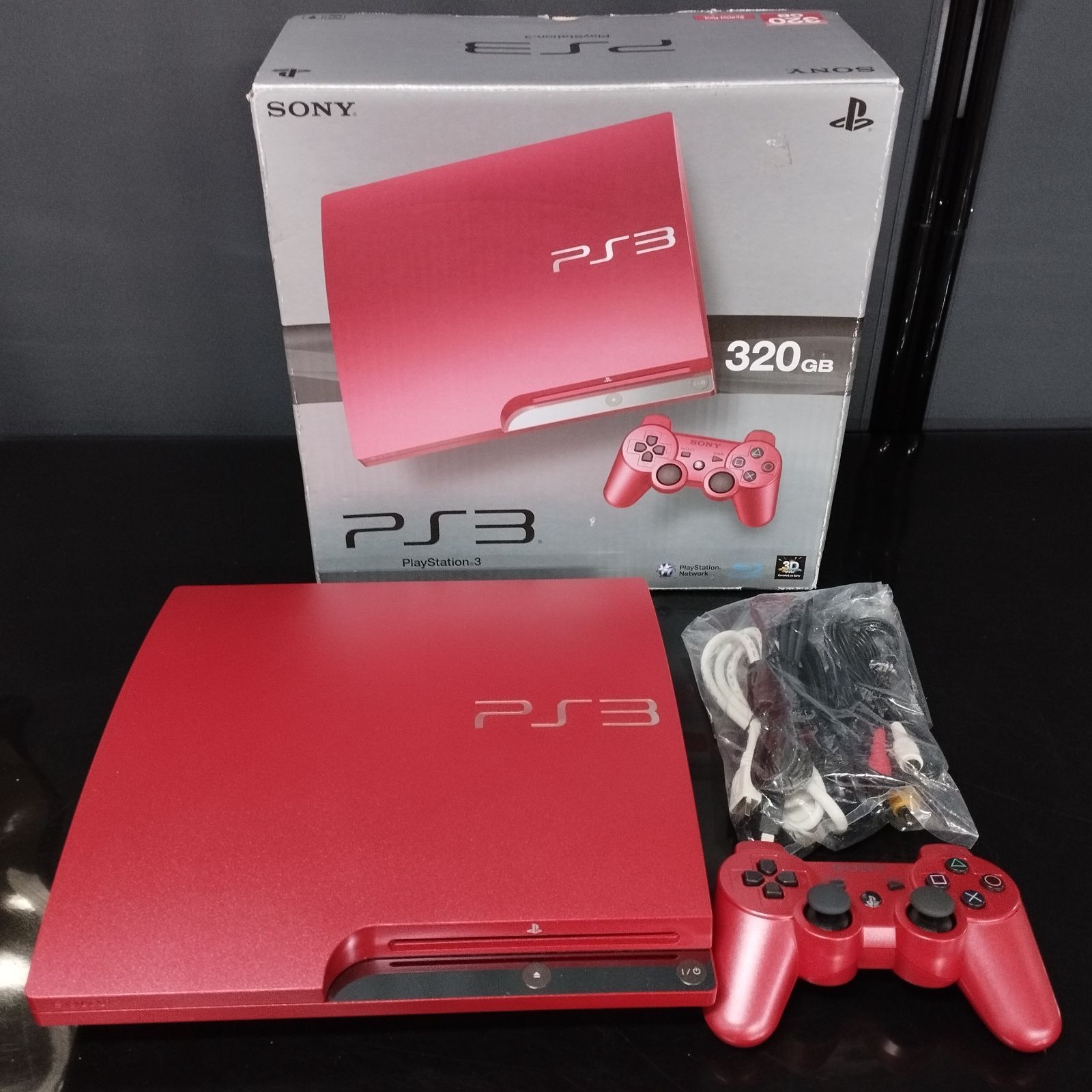 D22492 SONY PS3 本体 320GB CECH-3000B レッド 赤 ジャンク
