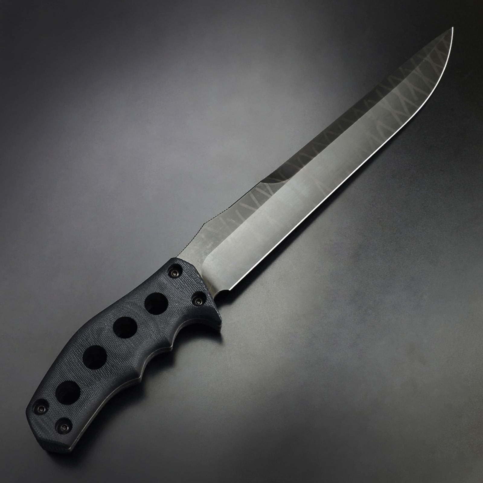 makkari knives ハンティングナイフ 筑豊山刀 間狩純平作 止め刺し用 MOLLE用シース付属 18歳以上 ミラーブレード 黒