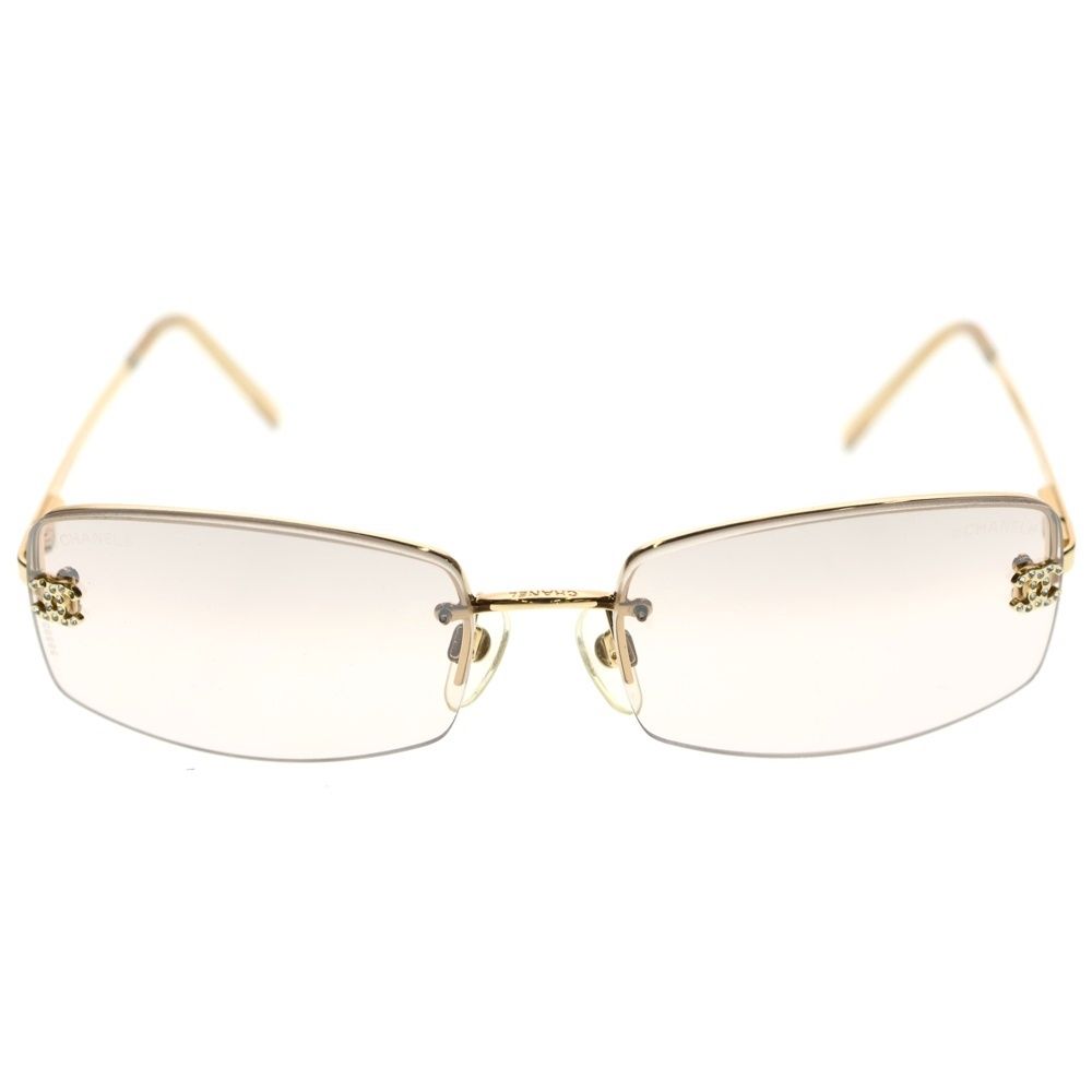 CHANEL (シャネル) リムレス ココマーク ラインストーン サングラス