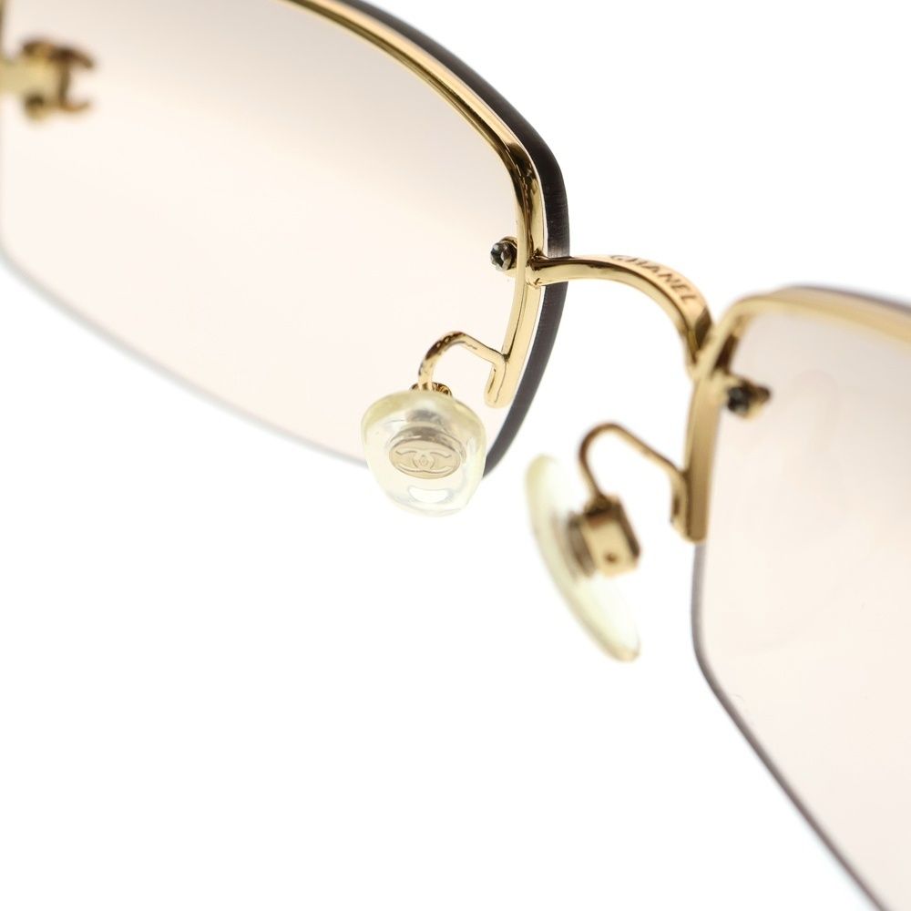 CHANEL (シャネル) リムレス ココマーク ラインストーン サングラス