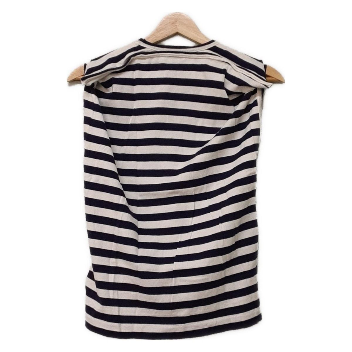 COMMEdesGARCONS コムデギャルソン ノースリーブカットソー サイズS レディース ネイビー×白 ボーダー