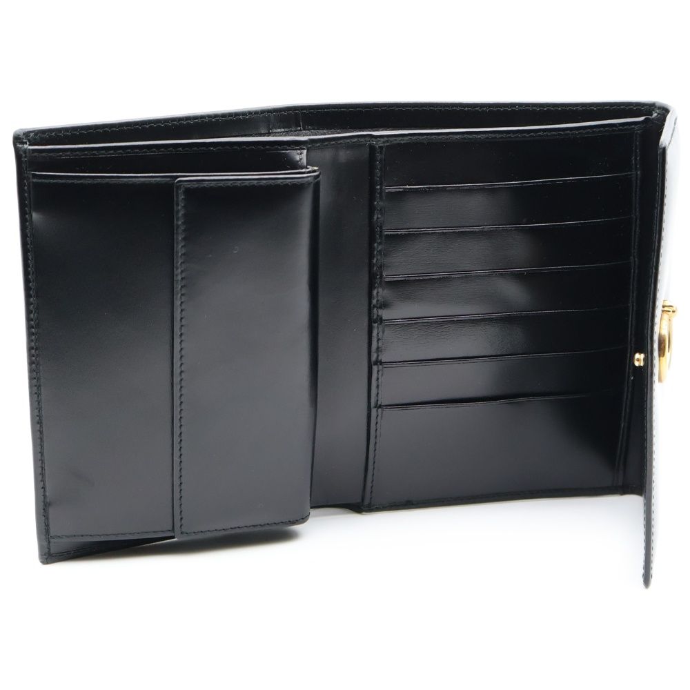 付属品完備　カルティエ　三つ折り財布　パンテール　コンパクトウォレット　レザー Cartier カルティエ 三つ折り 財布 レディース パンテール ブラック