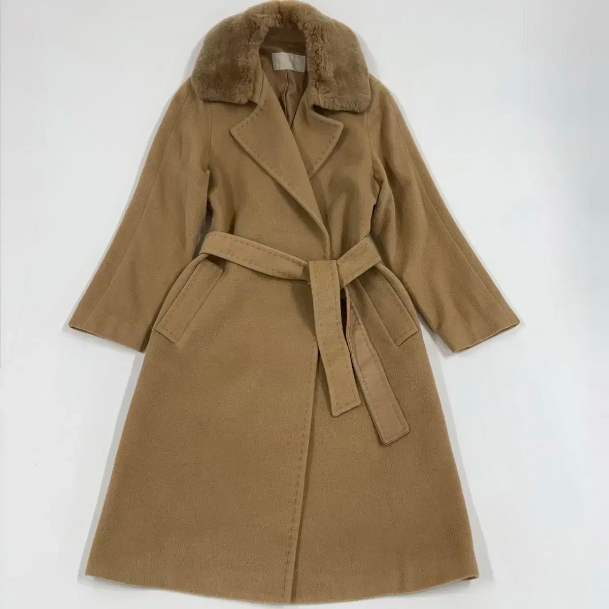 マイン レックスファー ベルト ロングコート 55