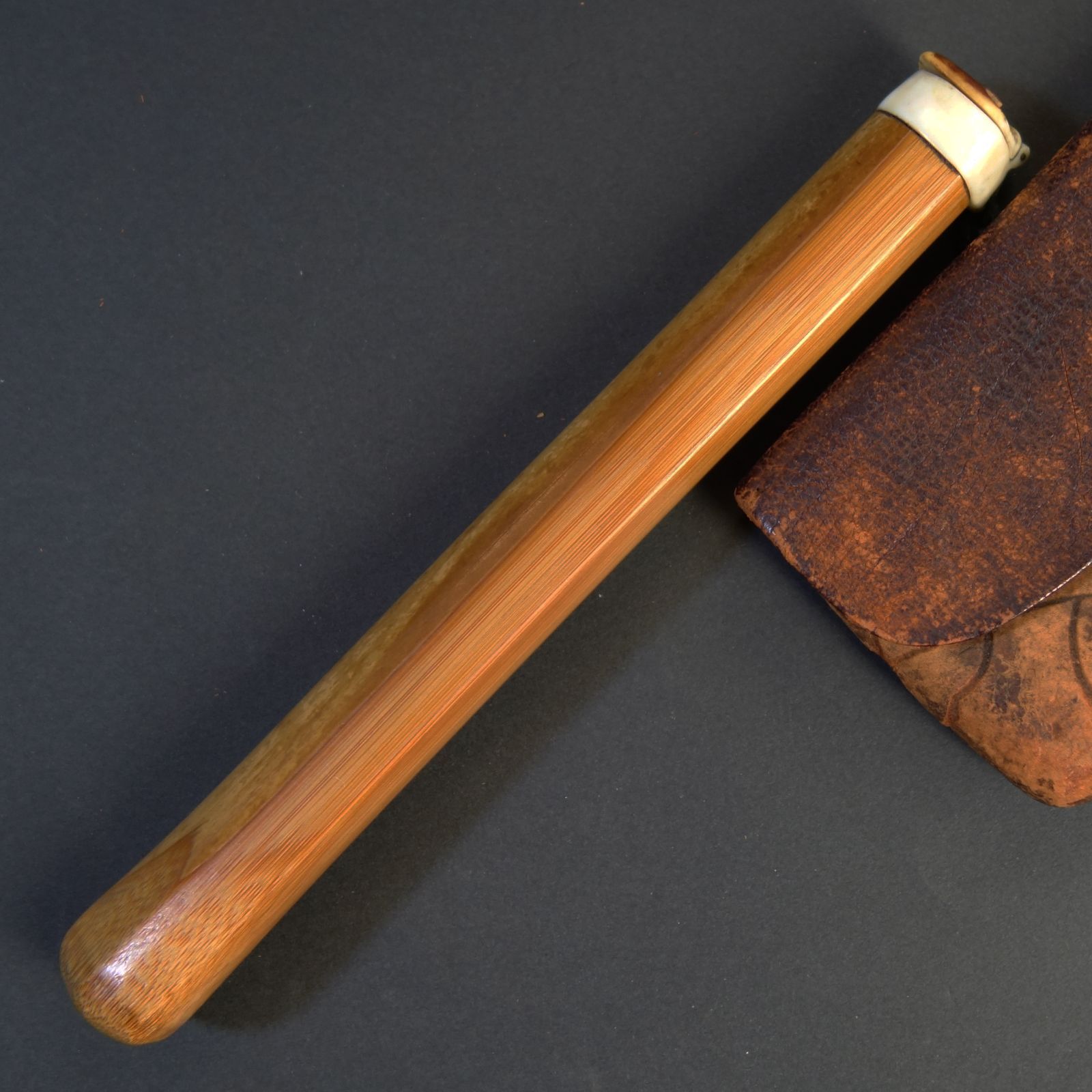 煙管 煙管筒 煙草入 【 煙管 真鍮＋銀製 ／ 煙管筒 竹製 ／ 煙草入 革