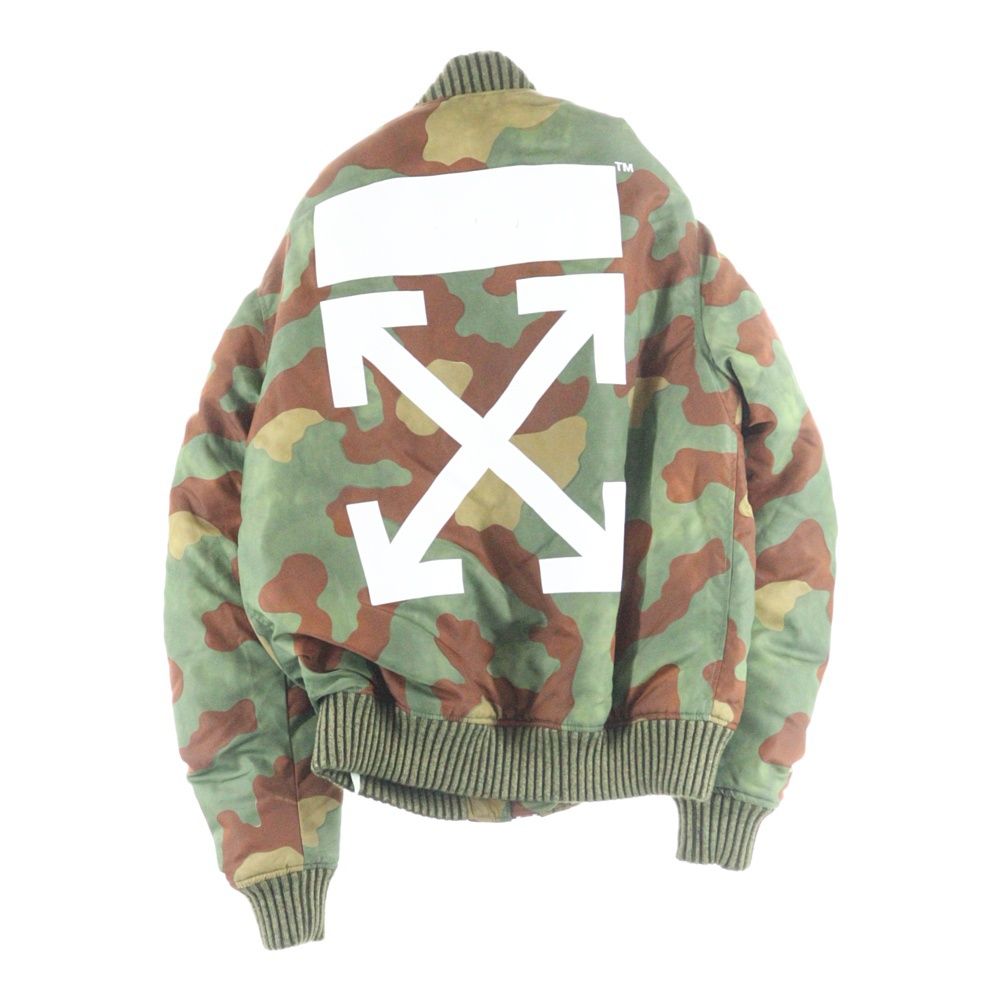 OFF-WHITE オフホワイト 18SS Camo Bomber Jacket カモボンバージャケット MA-1 カーキ OMEA026F17579007