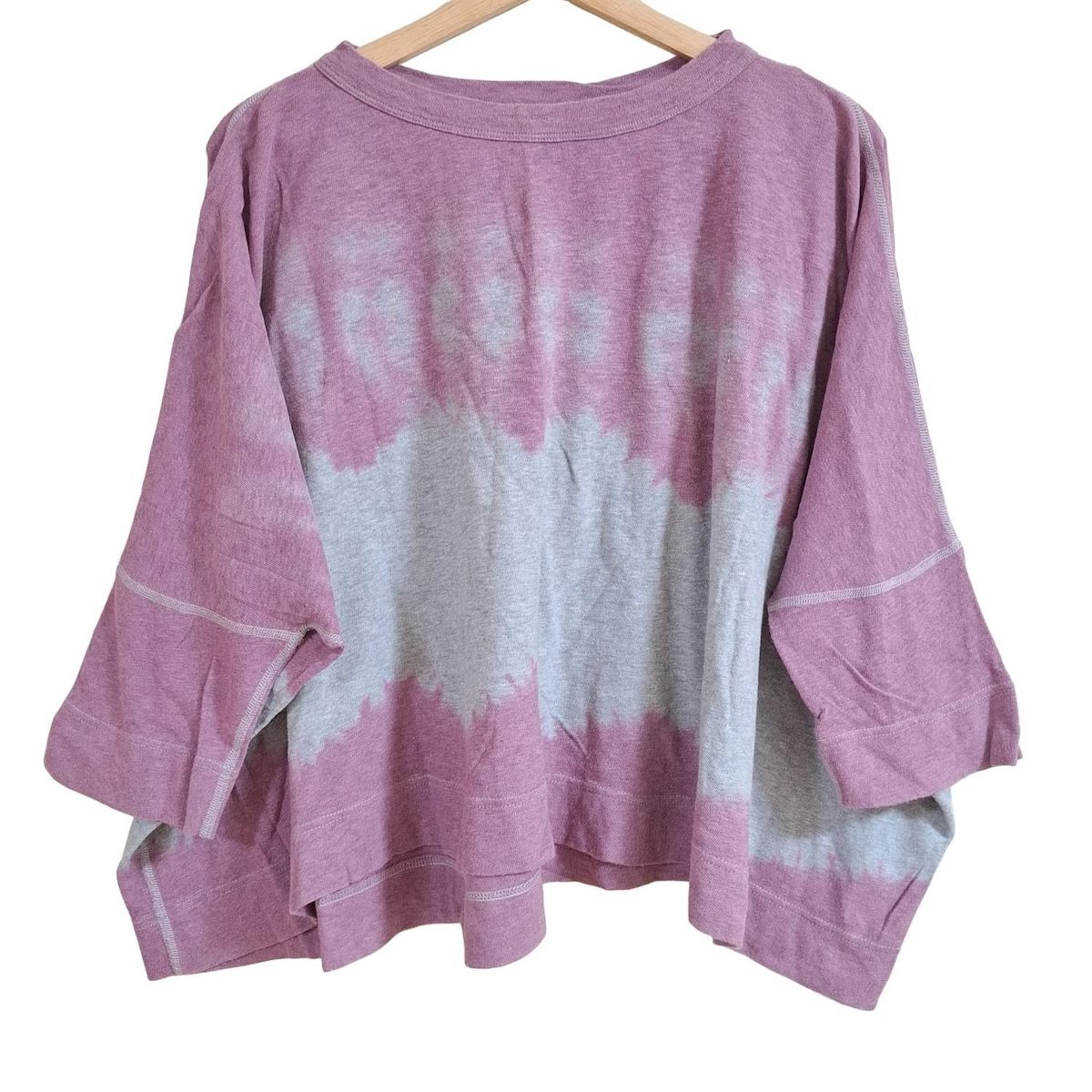 45R フォーティーファイブ アール 七分袖カットソー サイズ0 XS レディース - ライトパープル×グレー クルーネック