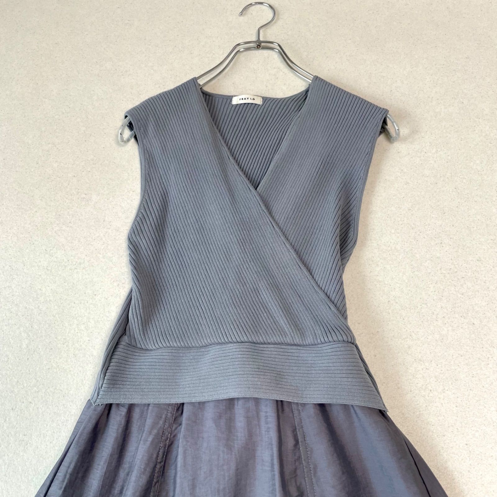 FRAY I.D フレイアイディ カシュクールリブニットコンビワンピース 