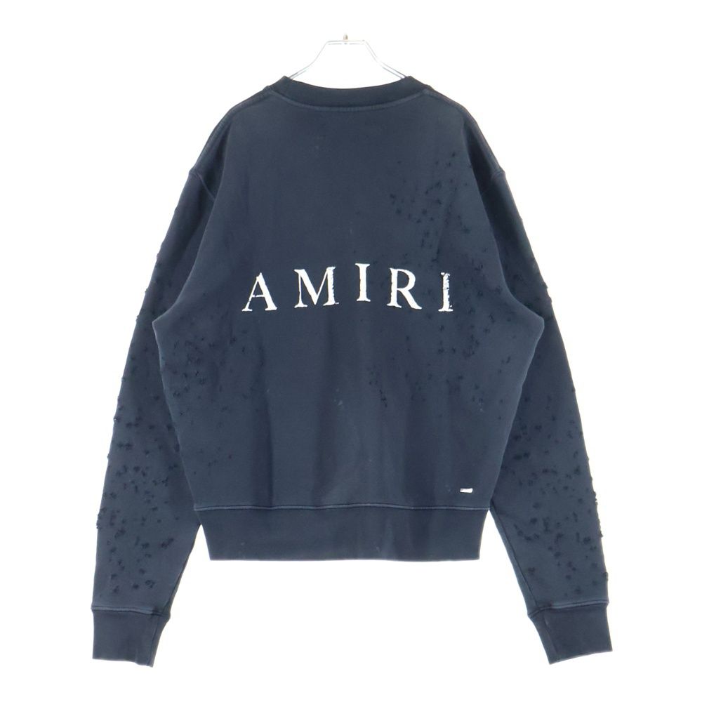 AMIRI ショットガンダメージスウェット AMIRI (アミリ) MA Logo SHOTGUN Crewneck フロントロゴ ショットガン