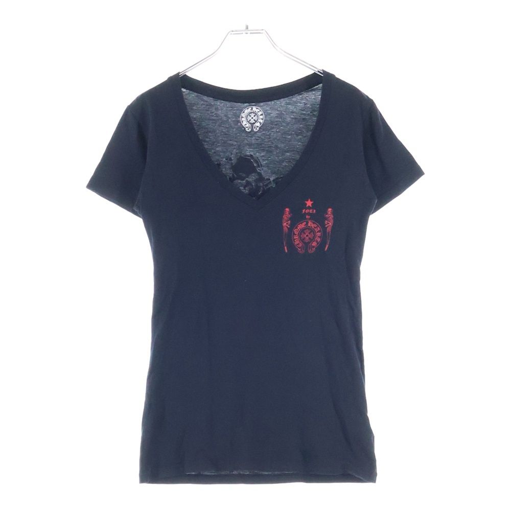 CHROME HEARTS クロムハーツ FOTI V NECK T-SHIRT フォティ Vネック半袖Tシャツ ブラック レディース