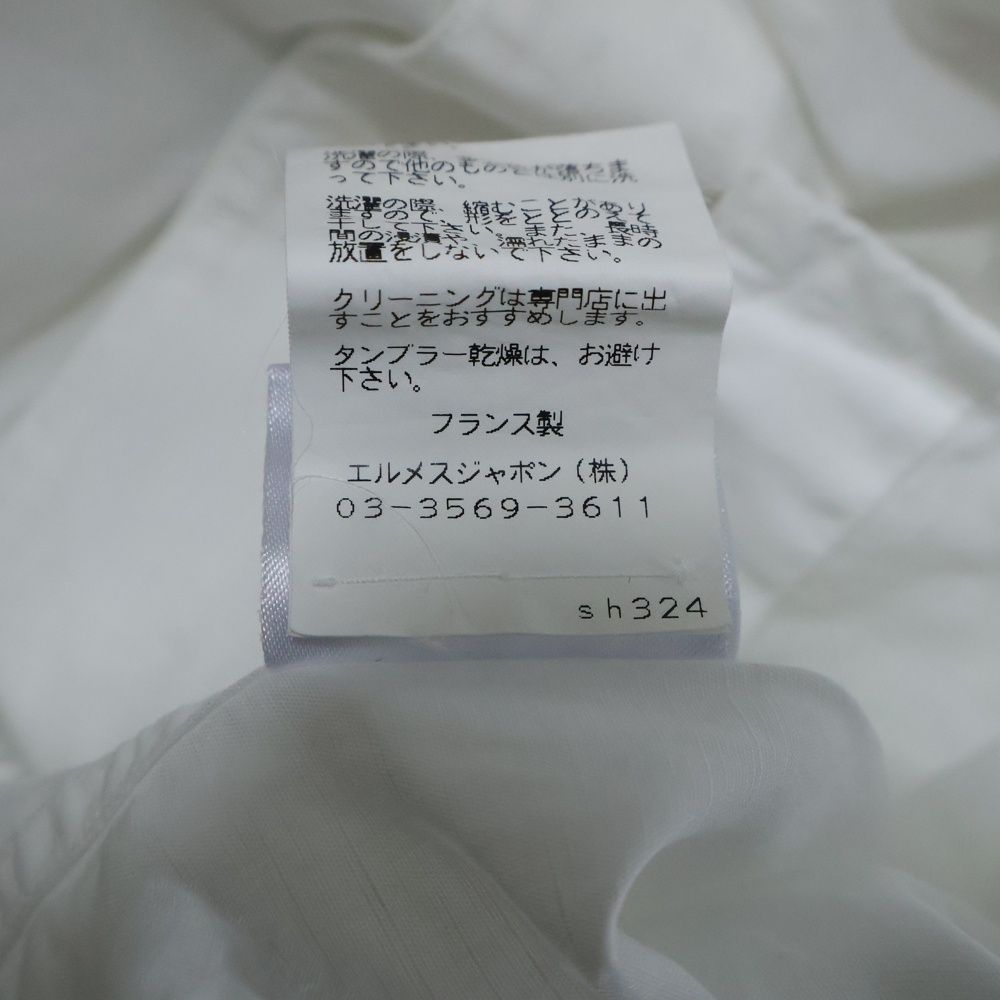 HERMES (エルメス) セリエボタン オーバーサイズ 半袖シャツ ホワイト