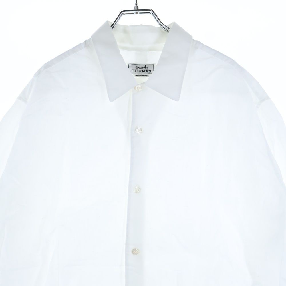 【新品】HERMES エルメス 白 ホワイト 半袖ポロシャツ L セリエボタン HERMES ホワイト ポロシャツ