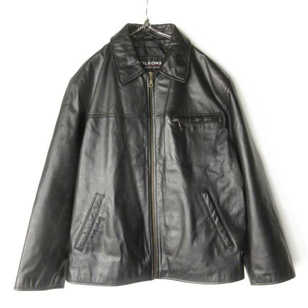 90s WILSONS LEATHER ショート レザー ジャケット 黒 M程度 シングル