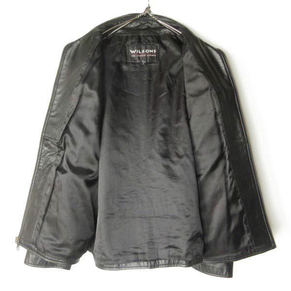 90s WILSONS LEATHER ショート レザー ジャケット 黒 M程度 シングル