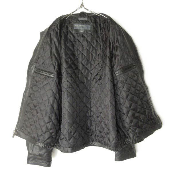 90s PERRY ELLIS PORTFOLIO ショート ラム レザー ジャケット L 黒