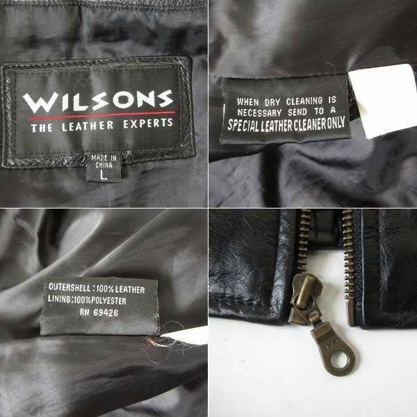 90s WILSONS LEATHER ショート レザー ジャケット 黒 M程度 シングル