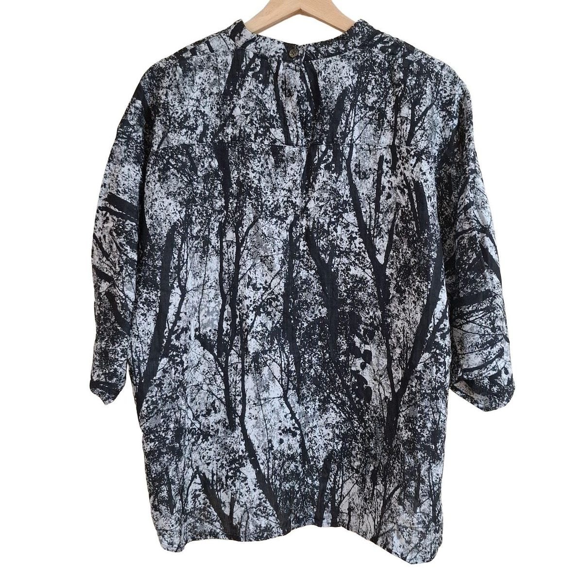 Plantation プランテーション 七分袖カットソー サイズM レディース - 白×黒 クルーネック