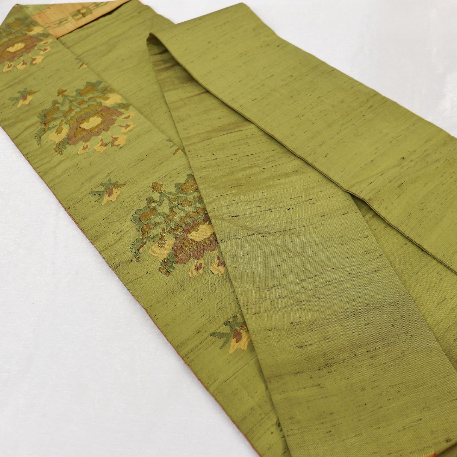 素敵な帯 まあな様 名古屋帯 型染め 藍染 蝶々 紬 素敵なデザイン 九寸 T-6907