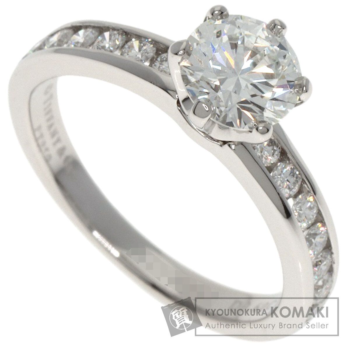 TIFFANY-Co. ティファニー ソリティア チャネル セッティング ダイヤモンド リング 指輪 PT950 レディース