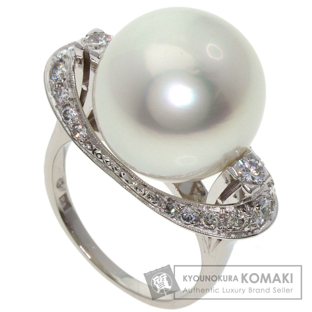 MIKIMOTO ミキモト パール 真珠 ダイヤモンド リング 指輪 PT レディース