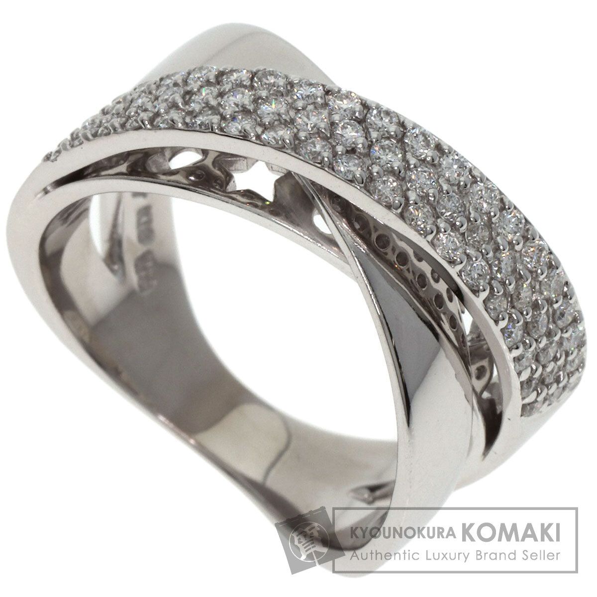 Ponte Vecchio ポンテヴェキオ クロス ダイヤモンド リング 指輪 K18WG レディース