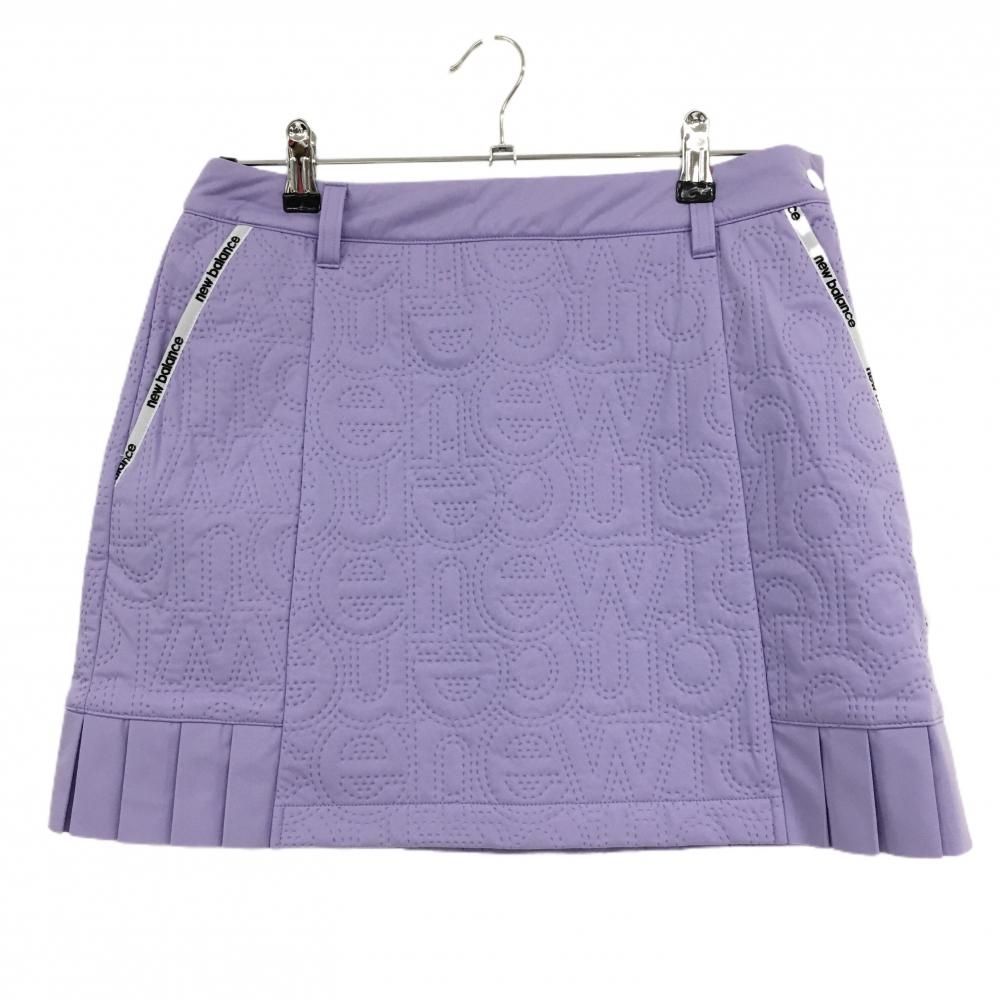 ニューバランスゴルフ 中綿スカート ライトパープル ロゴ総柄 レディース 2 L ゴルフウェア モデル New Balance
