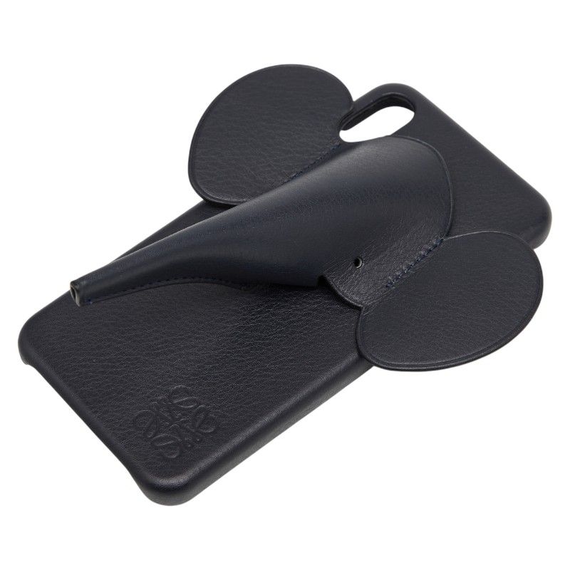 ロエベ エレファント アナグラム iPhoneケース iPhoneX XS ブラック レザー レディース LOEWE 1-0240108