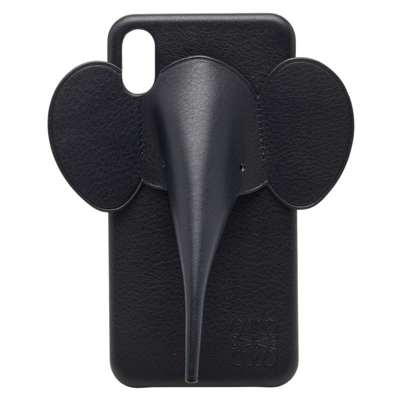 ロエベ エレファント アナグラム iPhoneケース iPhoneX XS ブラック レザー レディース LOEWE 1 0240108