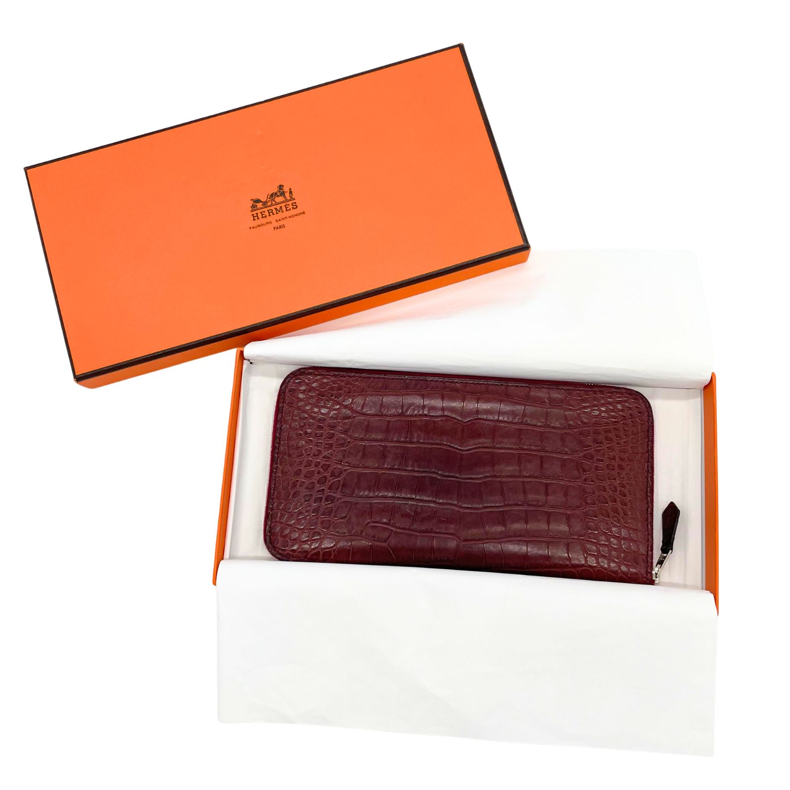 5 HERMES アザップ ロング アリゲーター 長財布