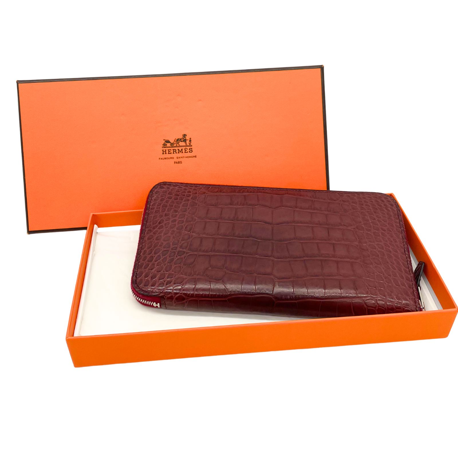 5 HERMES アザップ ロング アリゲーター 長財布