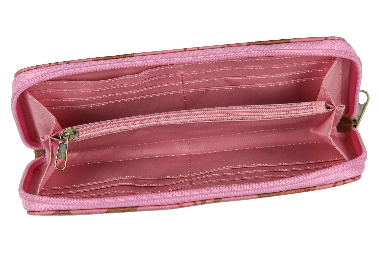 ステッチフェイクレザー フルジップウォレット