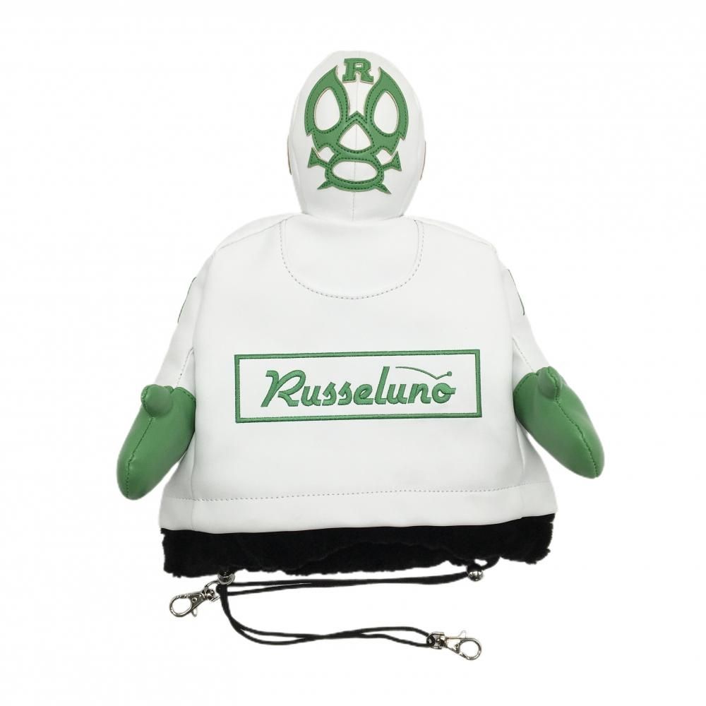 ラッセルノ アイアンカバー 白×グリーン ルチャマスク ヘッドカバーゴルフ RUSSELUNO