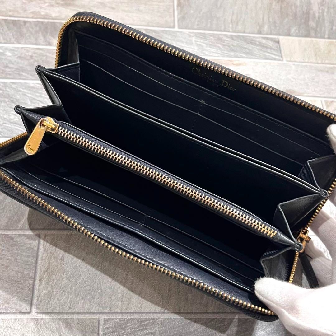  Christian Dior クリスチャンディオール CD金具 モンテーニュ ウォレット トロッター 長財布 ラウンドファスナー ロングウォレット アンティークゴールド オブリーク シグネチャー ジャカード レディース メンズ ユニセックス 長財布 小物